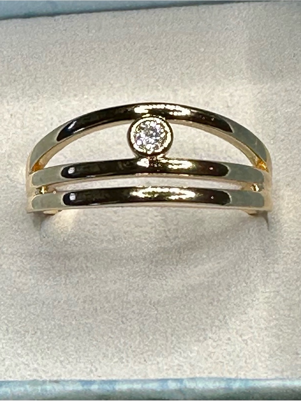 14K Gold Electroplated CZ Minimalist Ring